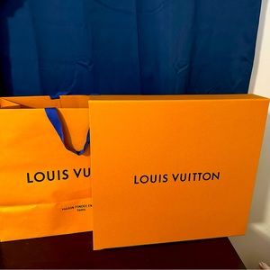 Louis Vuitton box and shopping bag